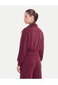 Buzo Full Zipper Piping Plush  Para Mujer Vino Atmos de Atmos