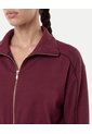 Buzo Full Zipper Piping Plush  Para Mujer Vino Atmos de Atmos