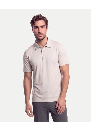Polo Amplio En Algodón Para Hombre Beige Atmos