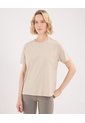 Camiseta Deportiva Manga Corta Amplia  Para Mujer Beige Atmos de Atmos