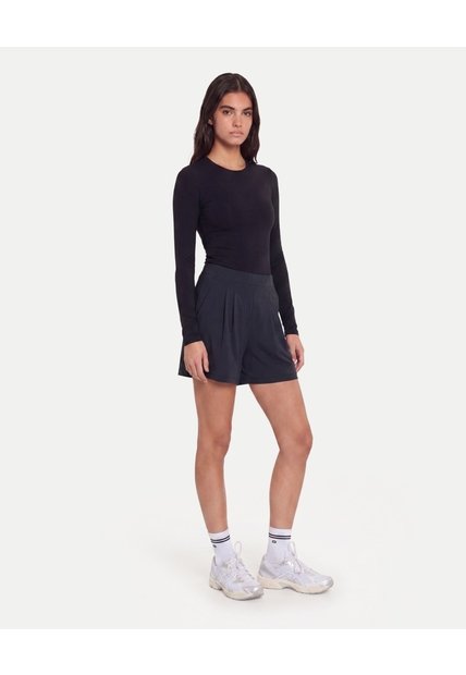 Camiseta Manga Larga Skimfit  Para Mujer Negro Atmos