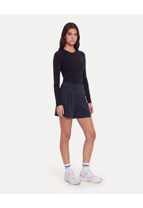 Camiseta Manga Larga Skimfit Para Mujer Negro Atmos