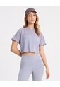 Camiseta Manga Corta En Mesh  Para Mujer Gris Atmos de Atmos