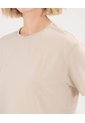 Camiseta Deportiva Manga Corta Amplia  Para Mujer Beige Atmos de Atmos