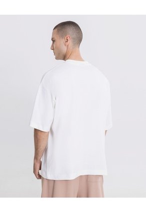 Camiseta Oversize Manga Corta Jeffrey  Para Hombre Blanco Atmos