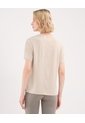 Camiseta Deportiva Manga Corta Amplia  Para Mujer Beige Atmos de Atmos
