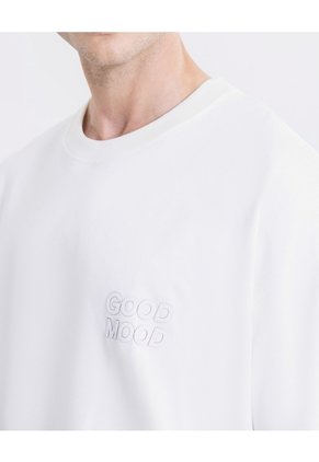Camiseta Oversize Manga Corta Jeffrey  Para Hombre Blanco Atmos