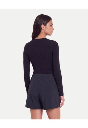 Camiseta Manga Larga Skimfit Para Mujer Negro Atmos