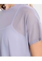 Camiseta Manga Corta En Mesh  Para Mujer Gris Atmos de Atmos