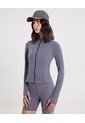 Buzo Cuello Alto Training Ajustado  Para Mujer Gris Atmos de Atmos
