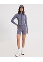 Buzo Cuello Alto Training Ajustado  Para Mujer Gris Atmos de Atmos