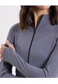Buzo Cuello Alto Training Ajustado  Para Mujer Gris Atmos de Atmos