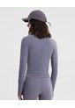 Buzo Cuello Alto Training Ajustado  Para Mujer Gris Atmos de Atmos