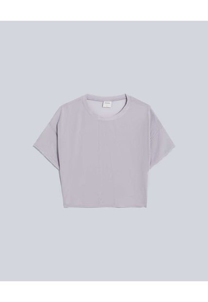 Camiseta Para Mujer Manga Corta Cuello Redondo Color Gris Claro Marca Atmos #31090231