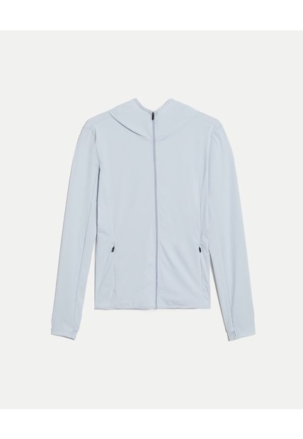 Chaqueta Deportiva Hoodie Básica  Para Mujer Azul Atmos