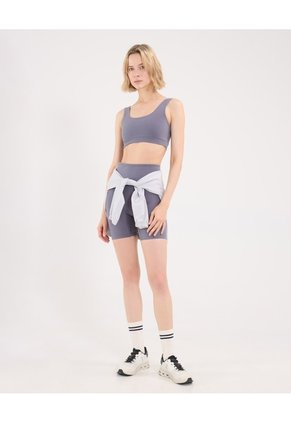 Top Soporte Medio Con Cut Out Aerius Skin  Para Mujer Gris Atmos
