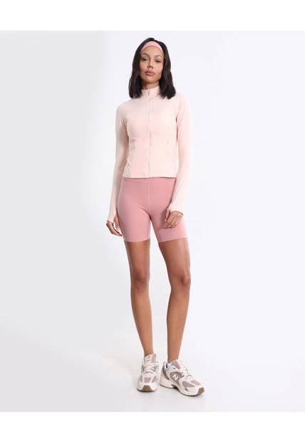 Buzo Ajustado Cuello Alto Training Aerius Skin  Para Mujer Rosado Atmos