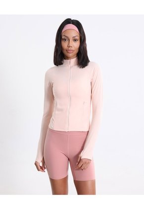 Buzo Ajustado Cuello Alto Training Aerius Skin  Para Mujer Rosado Atmos