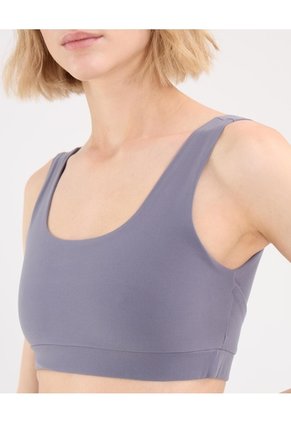 Top Soporte Medio Con Cut Out Aerius Skin  Para Mujer Gris Atmos