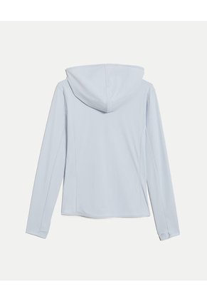 Chaqueta Deportiva Hoodie Básica Para Mujer Azul Atmos