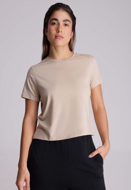 Camiseta Para Mujer Manga Corta Color Beige Marca Atmos #31090139