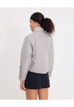 Chaqueta Acolchada Cuello Alto Para Mujer Gris Atmos
