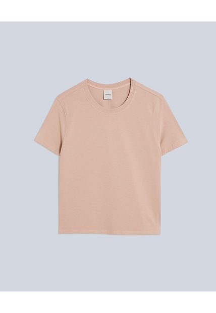Camiseta Para Mujer Manga Corta Cuello Redondo Color Rosado Marca Atmos #31090202