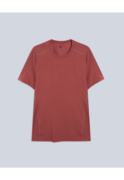 Camiseta Para Hombre Manga Corta Cuello Redondo Color Vino Marca Atmos #32090201