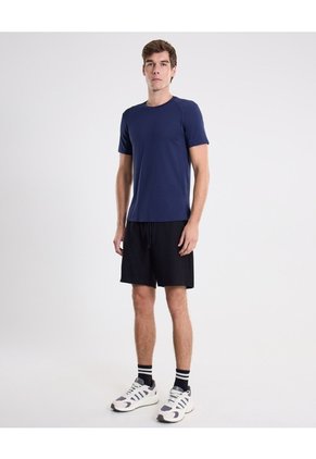 Bermuda Regular Fit Tela Técnica  Para Hombre Negro Atmos
