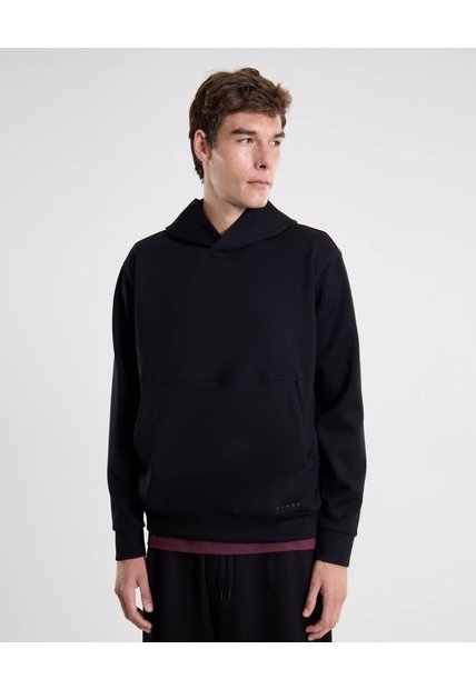 Buzo Hoodie Básico Plush  Para Hombre Negro Atmos