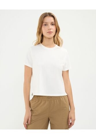 Camiseta Para Mujer Manga Corta Cuello Redondo Color Marfil Marca Atmos #31090011 Atmos