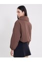 Chaqueta Crop Cuello Alto Ligera Para Mujer  Deportiva  Color Café Marca Atmos de Atmos