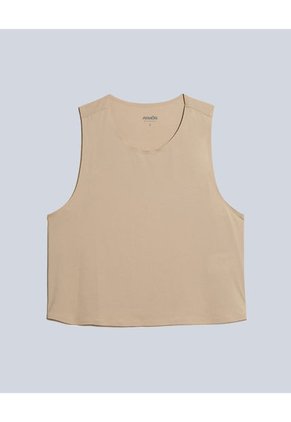 Camiseta Para Mujer Manga Sisa Cuello Redondo Color Beige Marca Atmos #31090182