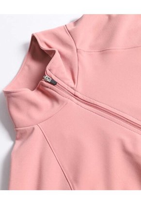 Buzo Cuello Alto Con Bolsillos Para Mujer  Deportiva  Color Rosa Marca Atmos