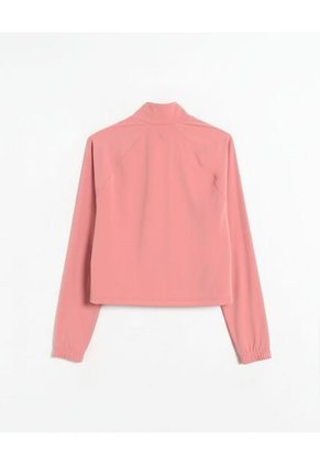 Buzo Cuello Alto Con Bolsillos Para Mujer  Deportiva  Color Rosa Marca Atmos