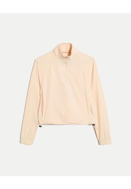 Buzo Cuello Alto Con Bolsillos  Para Mujer Crema Atmos
