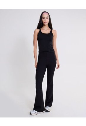 Pantalón Flare Tela Técnica Fluida  Para Mujer Negro Atmos