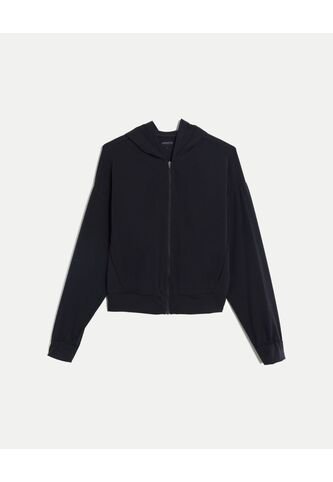 Buzo Crop Con Capota  Para Mujer Negro Atmos Atmos