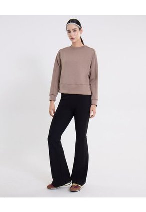 Buzo Cuello Redondo Plush Suave Para Mujer Café Atmos