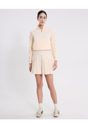 Buzo Cuello Alto Con Bolsillos  Para Mujer Crema Atmos