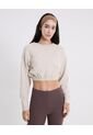 Buzo Crop Cuello Redondo  Para Mujer Beige Atmos de Atmos