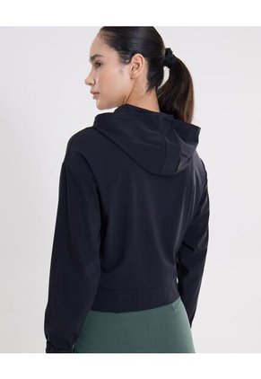 Buzo Crop Con Capota  Para Mujer Negro Atmos