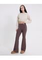Buzo Crop Cuello Redondo  Para Mujer Beige Atmos de Atmos