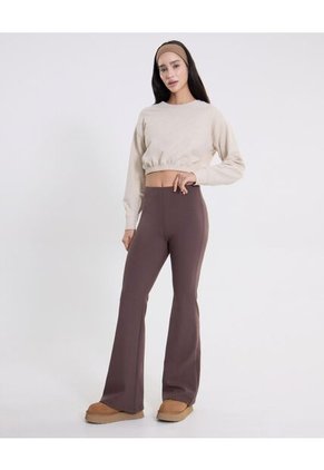 Buzo Crop Cuello Redondo Para Mujer  Deportiva  Color Beige Marca Atmos