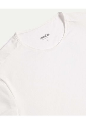 Camiseta Manga Corta Boxy  Para Mujer Blanco Atmos