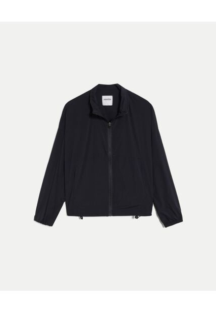 Chaqueta Rompevientos Con Elástico En Inferior  Para Mujer Negro Atmos