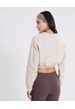 Buzo Crop Cuello Redondo  Para Mujer Beige Atmos de Atmos