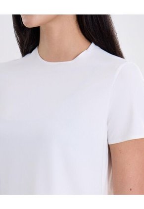 Camiseta Manga Corta Boxy  Para Mujer Blanco Atmos