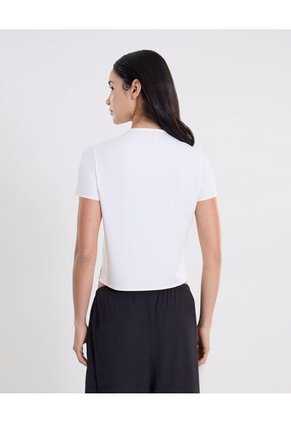 Camiseta Manga Corta Boxy  Para Mujer Blanco Atmos