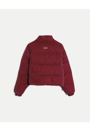 Chaqueta Acolchada Cuello Alto Para Mujer Vino Atmos